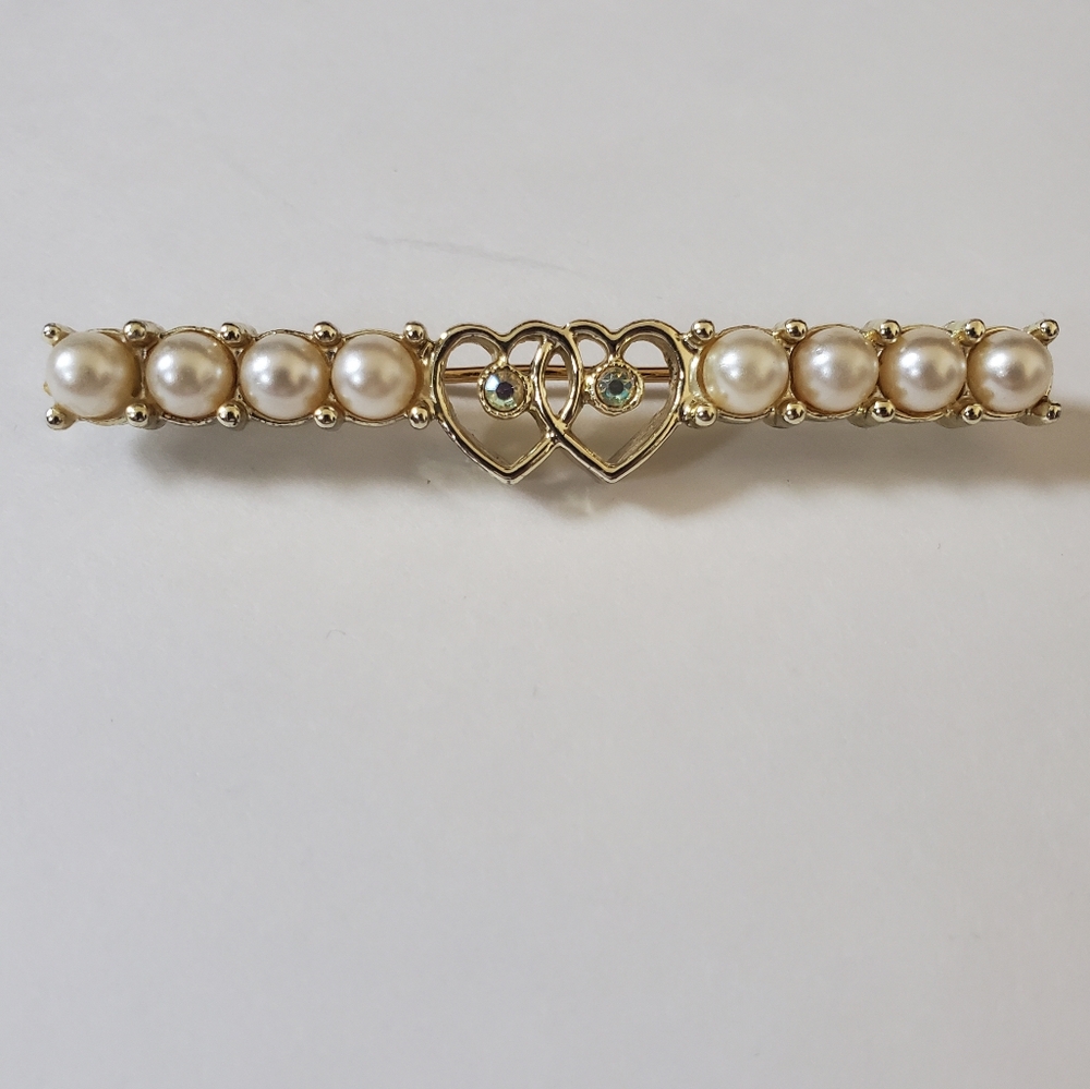 Vintage Sarah Coventry Brooch Pin Costume Jewelry Faux Pearls 50s 60s Retro